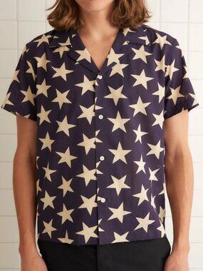 Bode Starry Short Sleeve Men's Shirt Buttondown Cotton L 282383